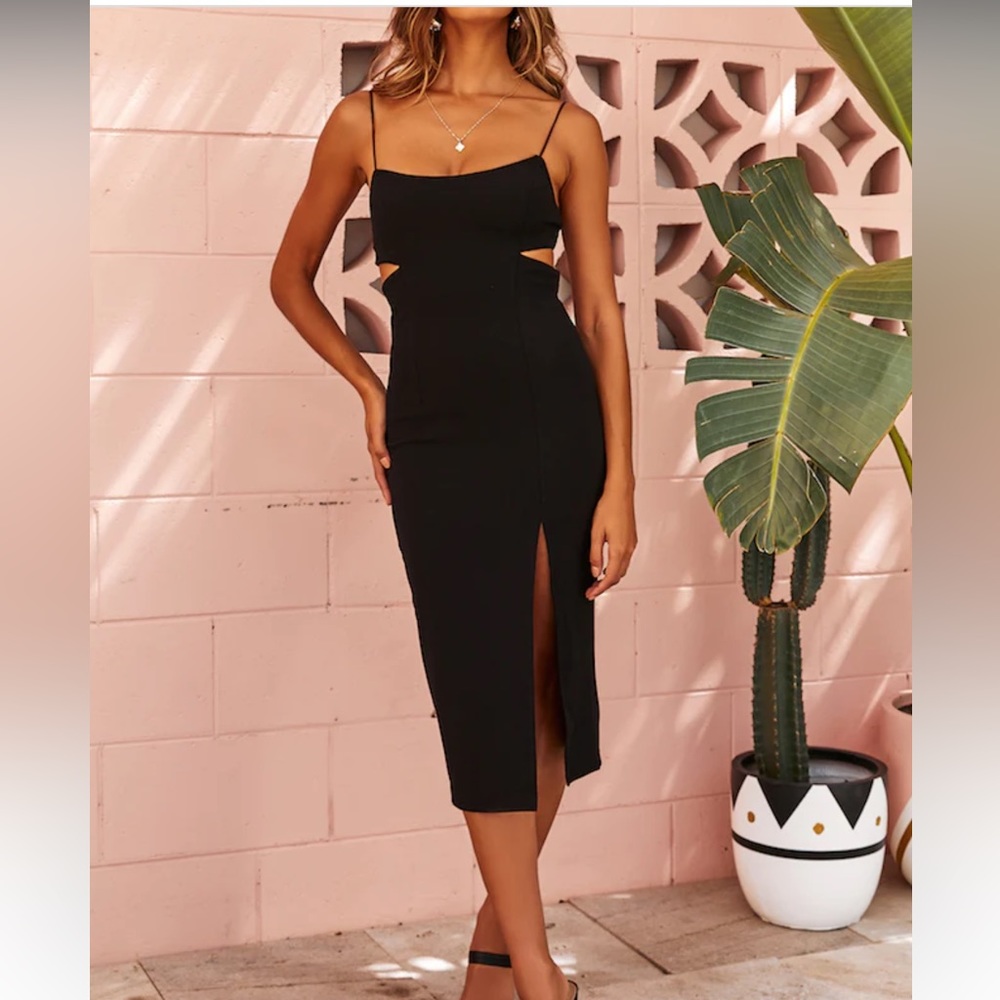 Hello Molly Black Midi Dress